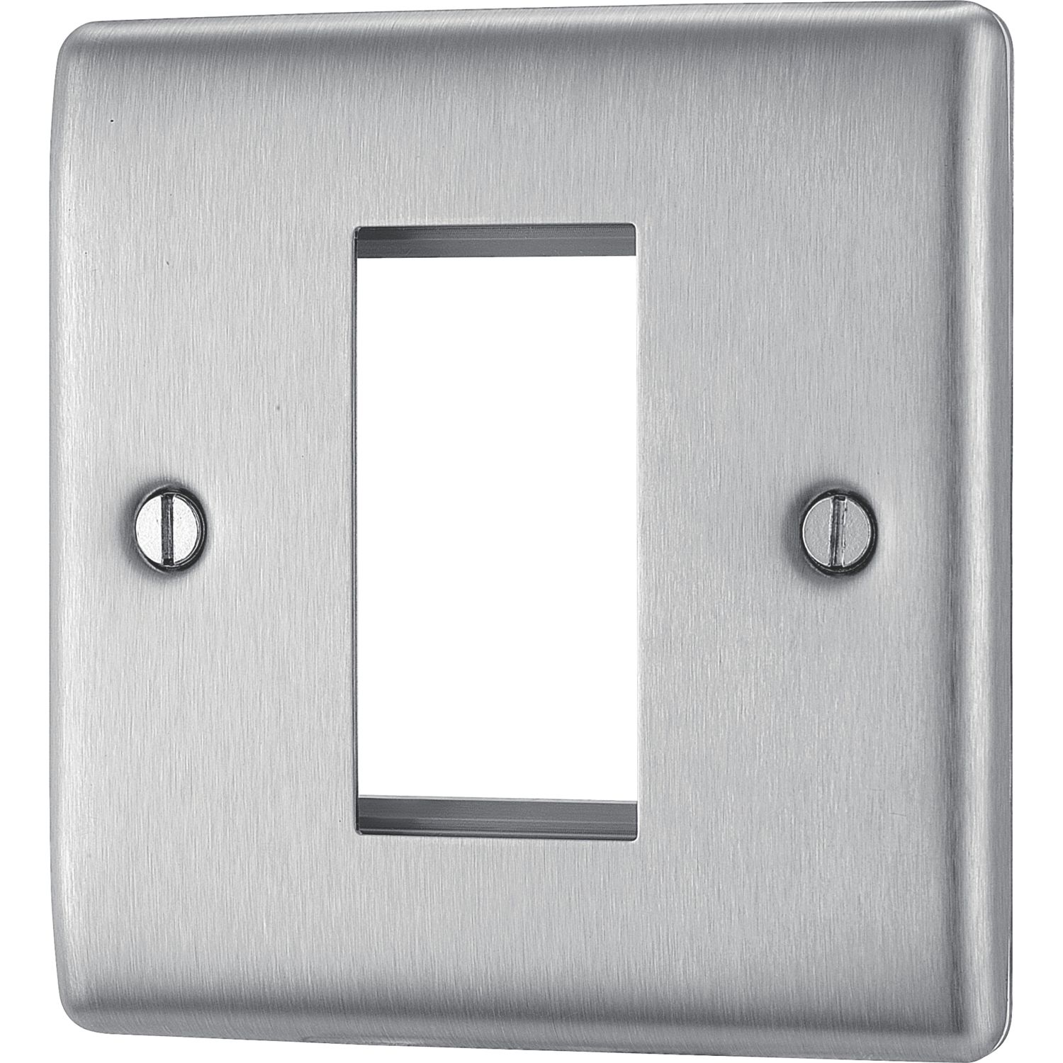 British General Nexus Metal 1-Module Modular Faceplate Brushed Steel (819XG)