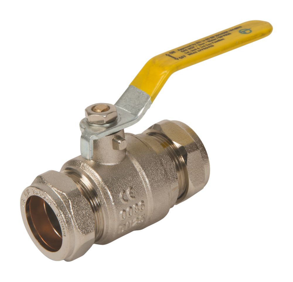 Tesla  Compression Full Bore 28mm Lever Ball Valve with Yellow Handle