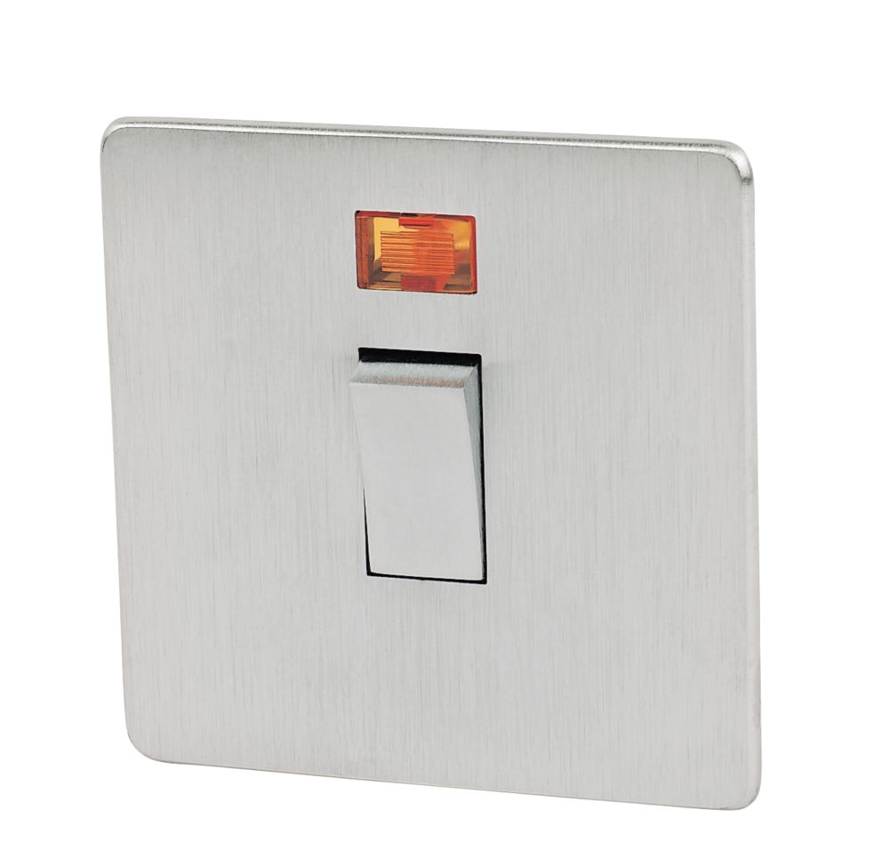 Crabtree Platinum 20A 1-Gang DP Control Switch Satin Chrome with Neon