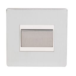 LAP  10A 1-Gang 3-Pole Fan Isolator Switch Brushed Chrome  with White Inserts