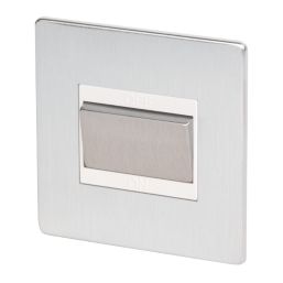 LAP  10A 1-Gang 3-Pole Fan Isolator Switch Brushed Chrome  with White Inserts