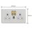Varilight  13A 2-Gang SP Switched Socket + 3A 45W 2-Outlet Type C USB Charger Paintable with White Inserts
