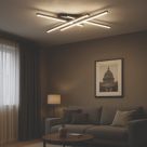 Eglo Vascella LED Rectangular Ceiling Light Black 20W 2500lm