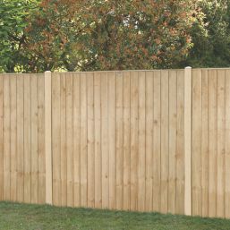 Forest Vertical Board Closeboard  Fence Panels Natural Timber 6' x 5' Pack of 5