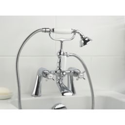 Bristan 1901 Chrome 345mm Deck Mounted Dual Control Manual Shower Mixer Tap