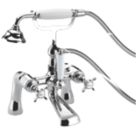Bristan 1901 Chrome 345mm Deck Mounted Dual Control Manual Shower Mixer Tap