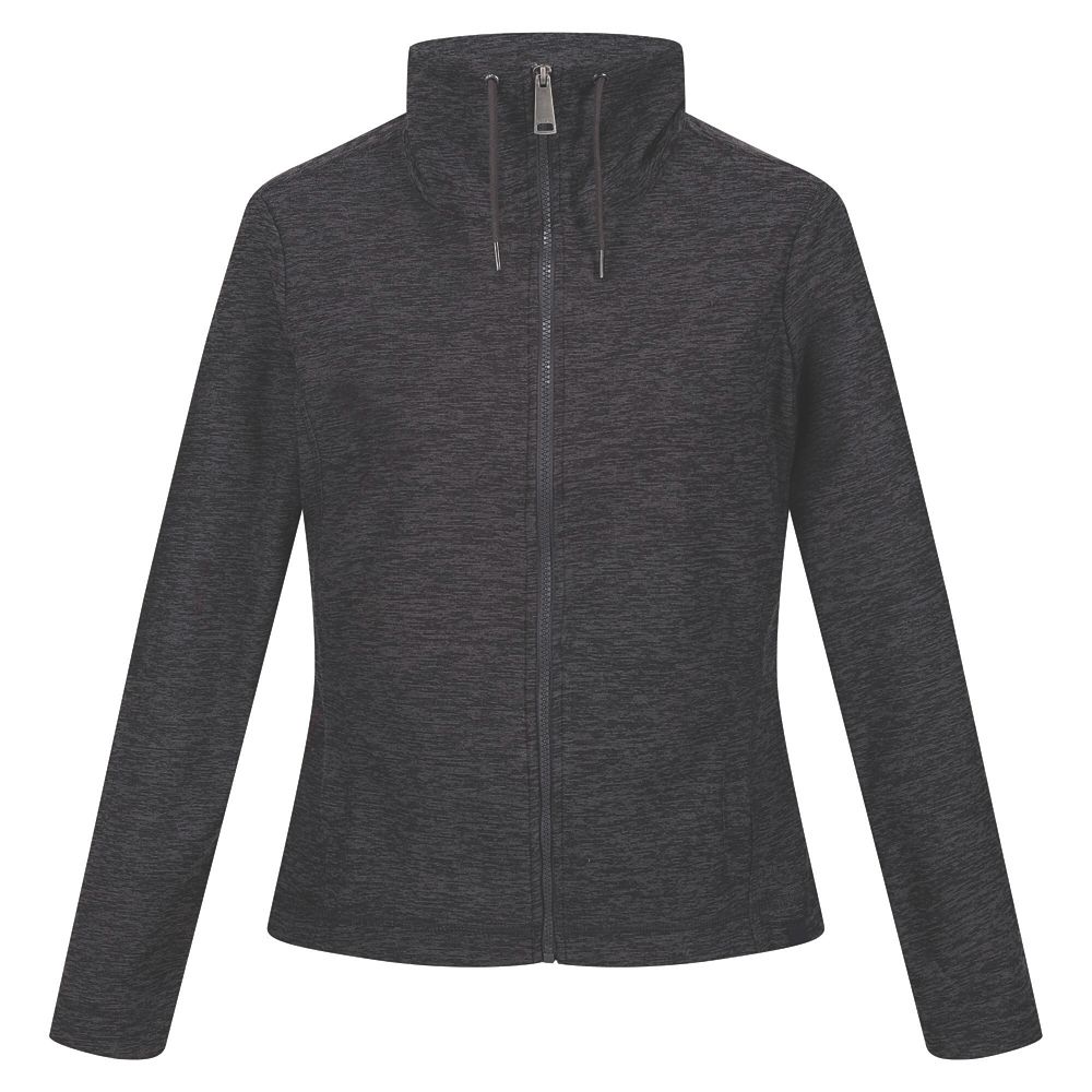 Regatta Kizmit Womens Full Zip Fleece Dark Grey Marl Size 12 - Screwfix