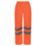 Regatta Pro Hi Vis Packaway Trousers Elasticated Waist Orange X Large 40" W 32" L
