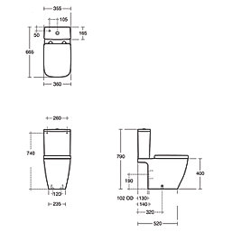 Ideal Standard i.life B Soft-Close Close Coupled WC Pack Dual-Flush 6/4Ltr