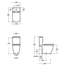 Ideal Standard i.life B Soft-Close Close Coupled WC Pack Dual-Flush 6/4Ltr