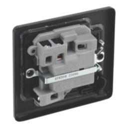 LAP  13A Switched Fused Spur  Matt Black with Black Inserts