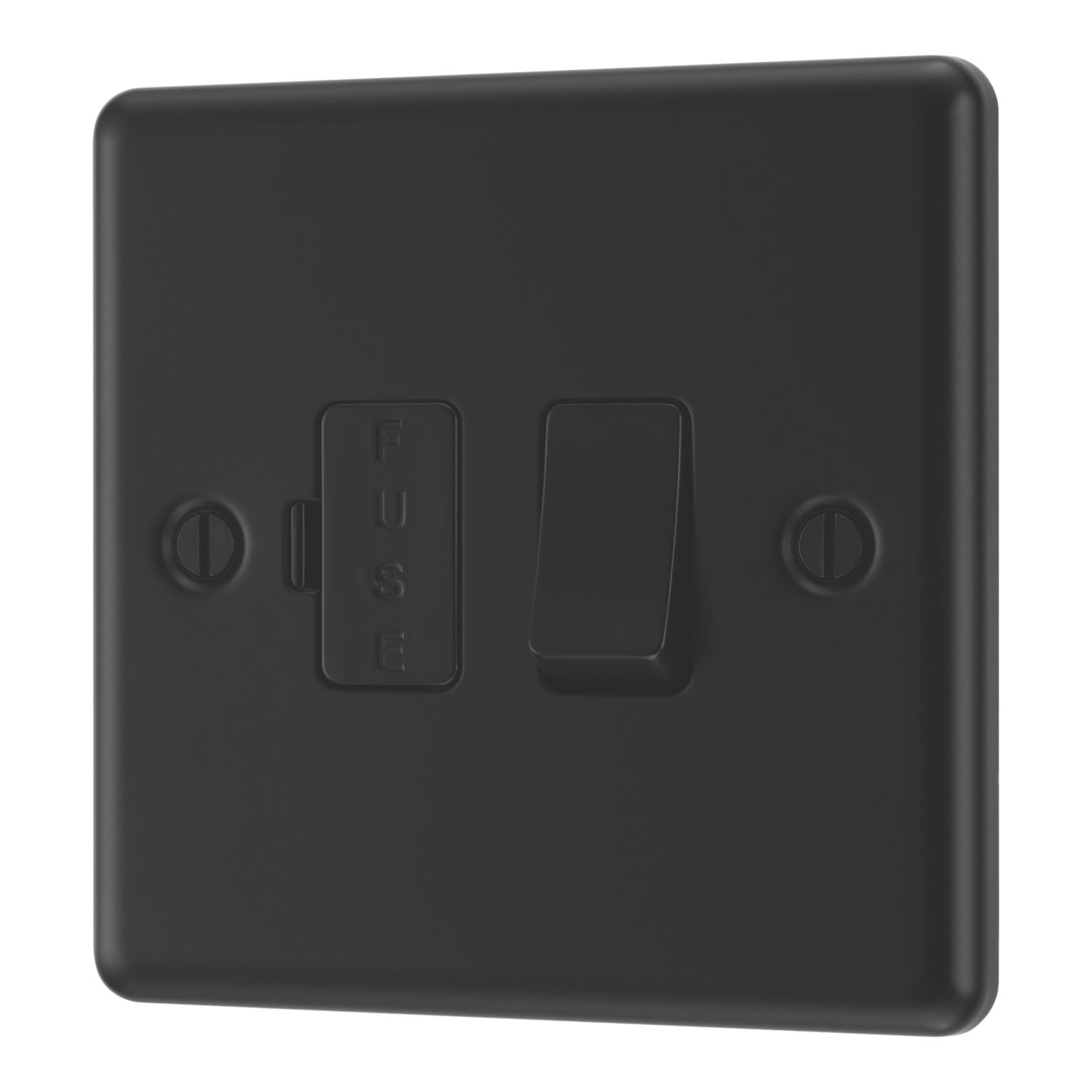 LAP 13A Switched Fused Spur Matt Black with Black Inserts (820PN)