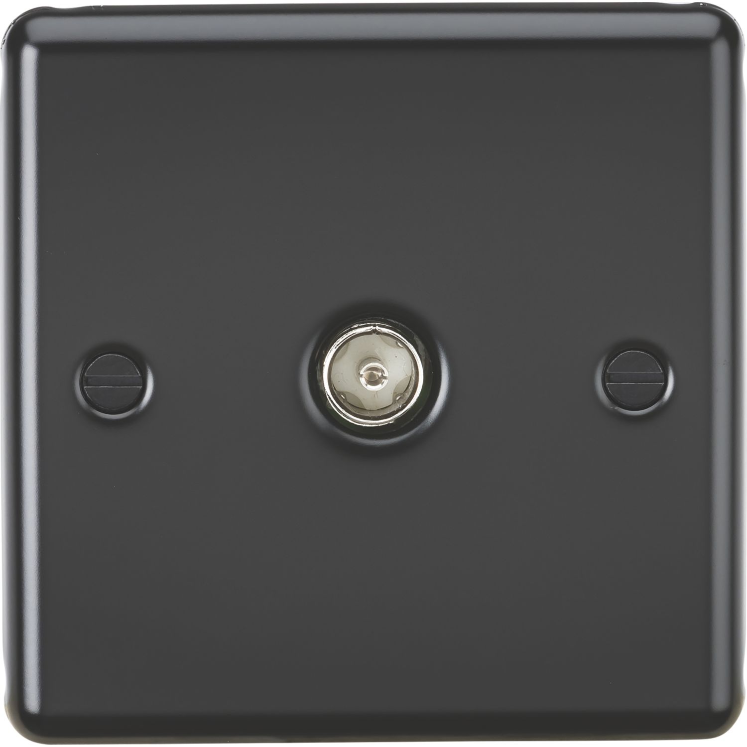 Knightsbridge 1-Gang Coaxial TV Socket Matt Black with Black Inserts (820PY)