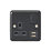 MK Contoura 13A 1-Gang DP Switched Socket + 2A 2-Outlet Type A USB Charger Black with Colour-Matched Inserts