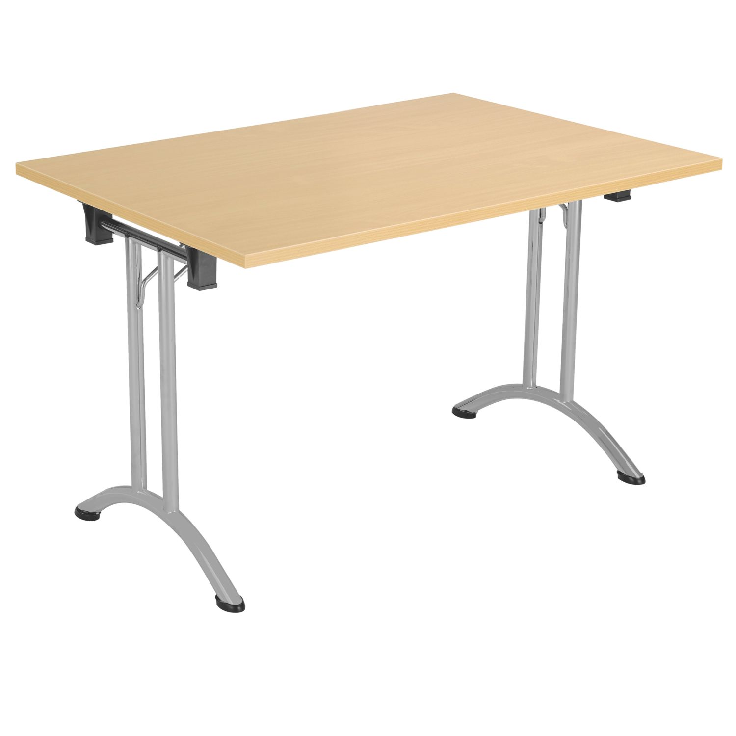 TC Group One Union Rectangular Folding Table Nova Oak/Silver 1200mm x 700mm (820TT)