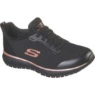 Skechers Squad SR Size 7 Womens Black/Rose Gold  Slip-On Occupational Work Trainers