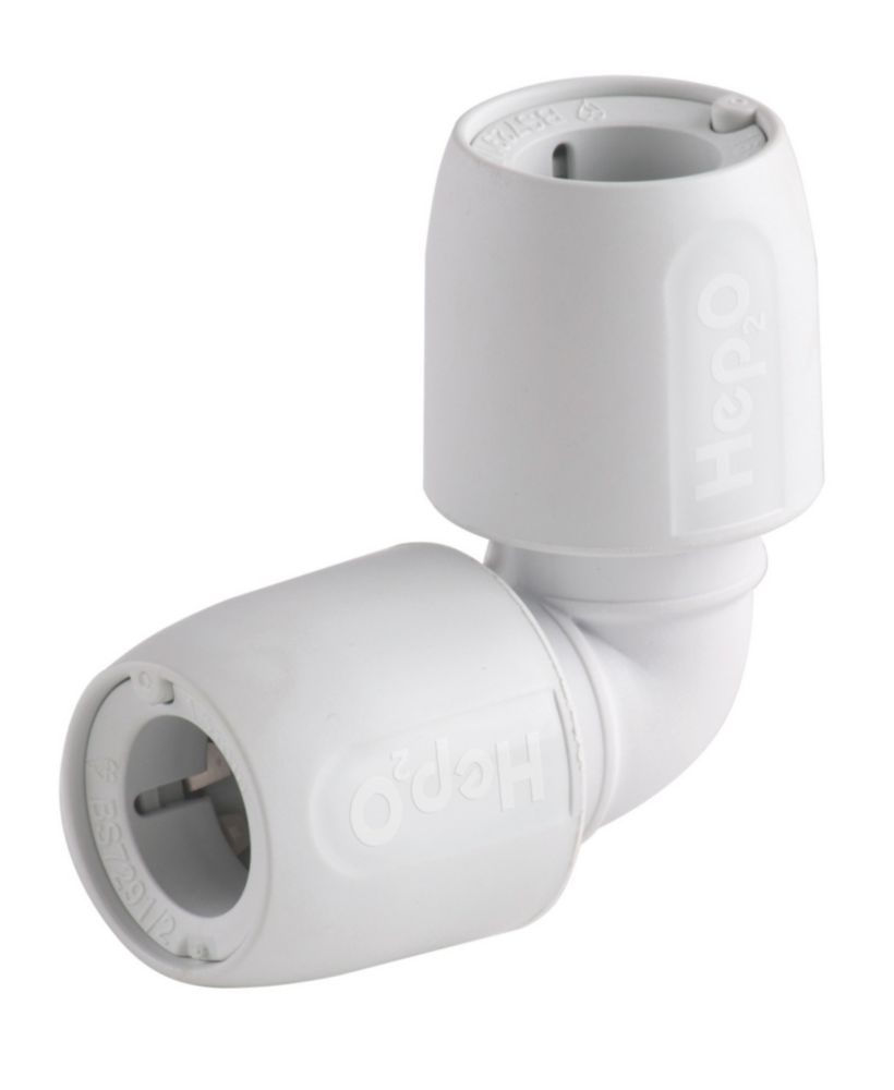 Hep2O  Plastic Push-Fit Equal 90° Elbows 22mm 10 Pack