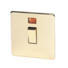 Crabtree Platinum 20A 1-Gang DP Control Switch Polished Brass with Neon