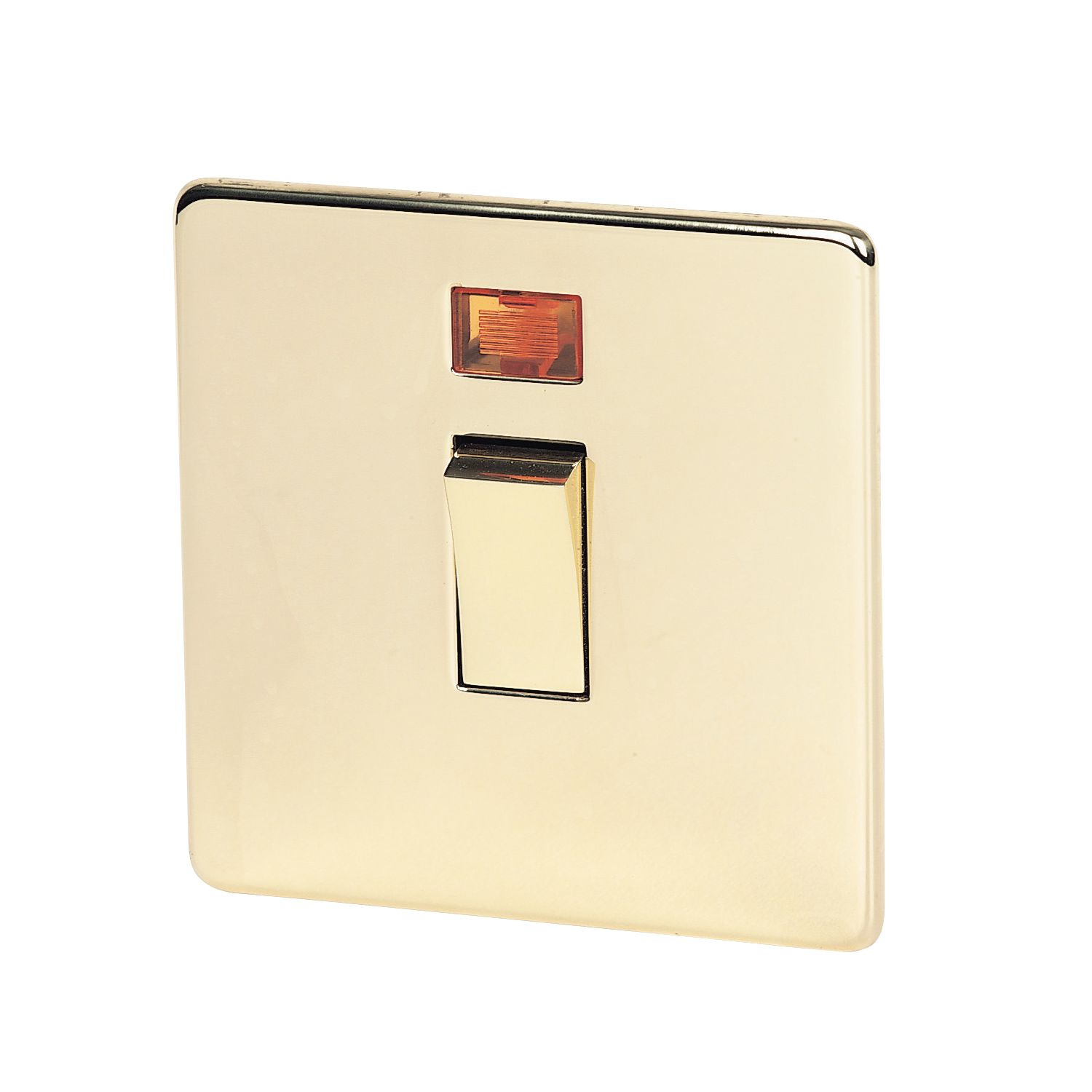 Crabtree Platinum 20A 1-Gang DP Control Switch Polished Brass with Neon (82166)