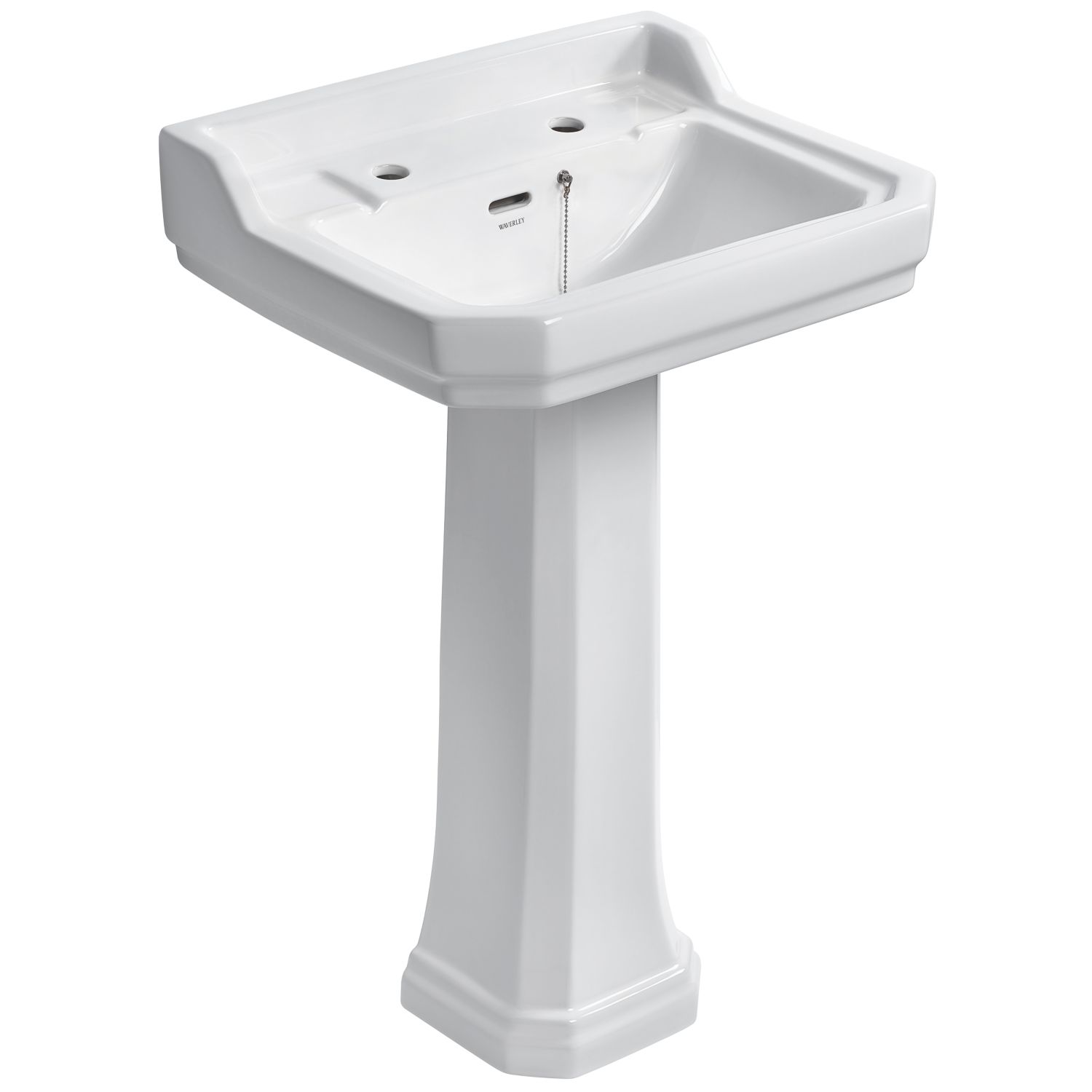 Ideal Standard Waverley Full Pedestal Basin 2 Tap Holes 560mm (821GT)