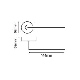 Smith & Locke Tenby Fire Rated Lever on Rose Door Handles Pair Chrome / Black Nickel