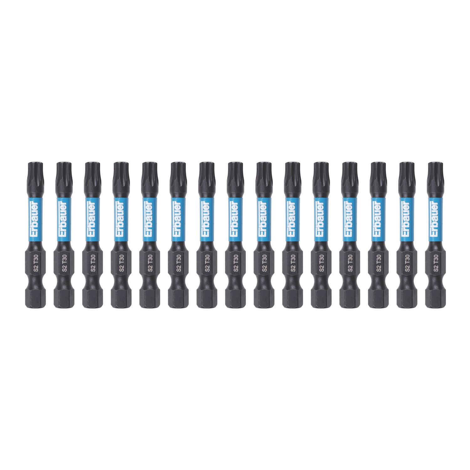 Erbauer 1/4" 50mm Hex Shank TX30 Screwdriver Bits 15 Pack (821JL)