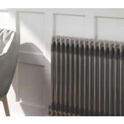 Reina 600mm x 785mm 2530BTU Raw Metal Horizontal 2 Column Radiator
