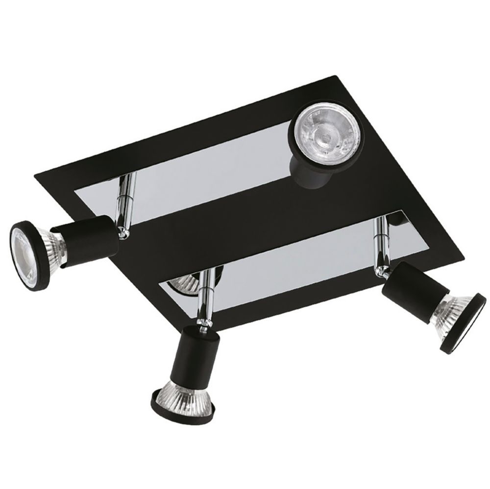 Eglo Sarria LED 4Spot Ceiling Light Black 5W 345lm Screwfix