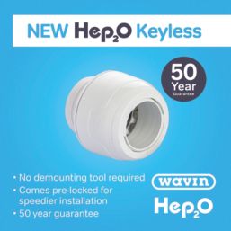 Hep2O  Plastic Push-Fit Keyless Stop End 22mm