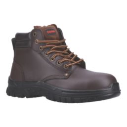 Centek 318 S3 Size 3 Brown Water Resistant Steel Toe Cap Safety Boots Screwfix