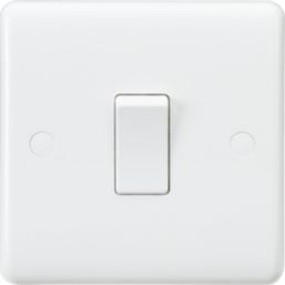 Knightsbridge Curved Edge 10AX 1-Gang 2-Way Light Switch  White