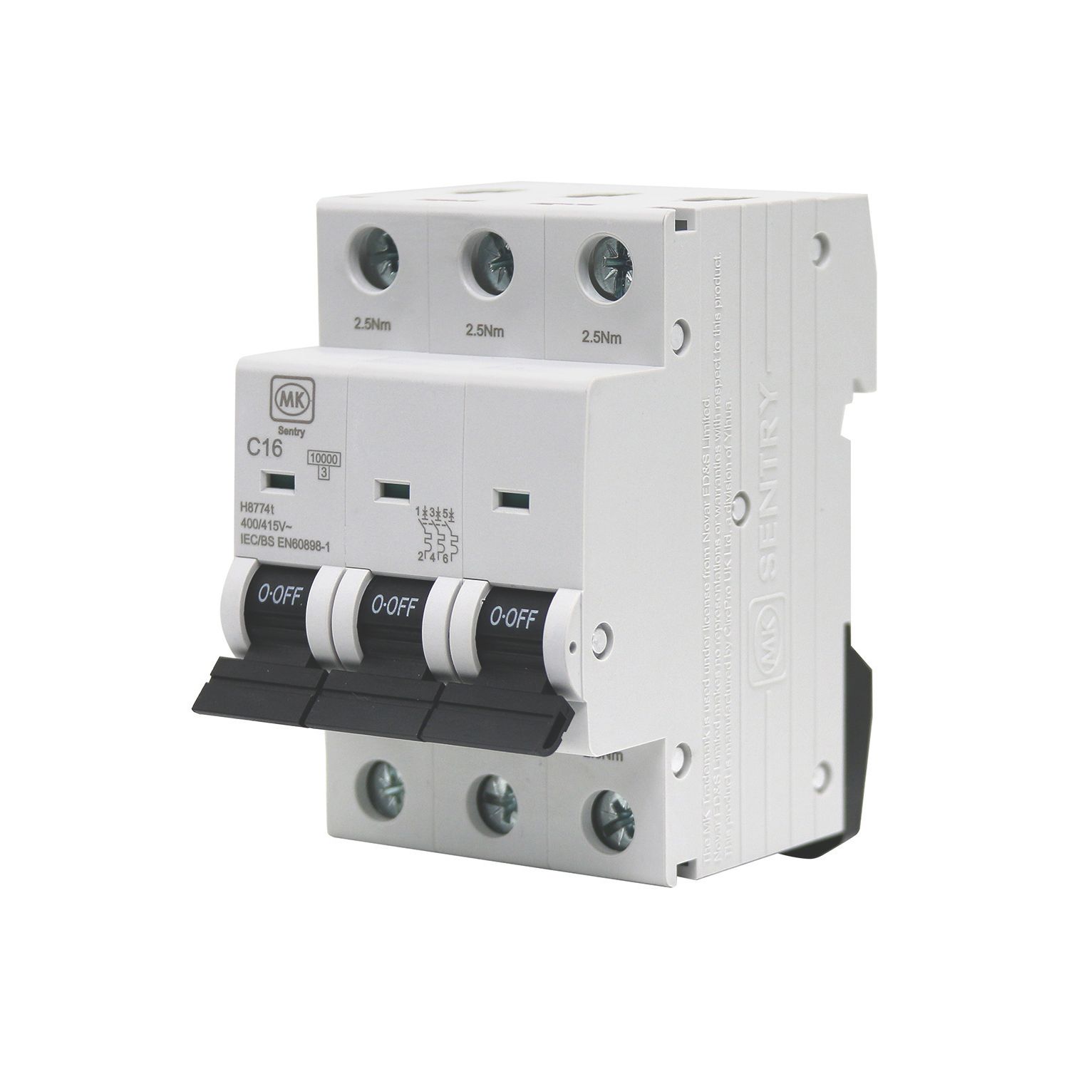 MK Sentry 16A 3-Pole C Curve 3-Phase MCB (821YW)