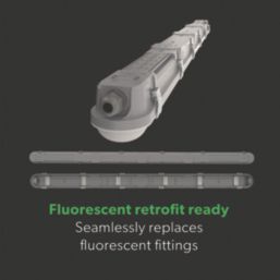 4lite Valde Single 5ft LED Non-Corrosive Batten Light With Microwave Sensor 60W 8400lm 220-240V