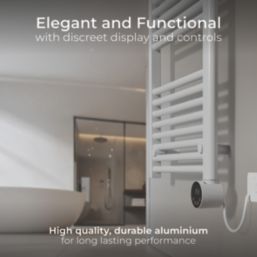 Masterplug 1320mm x 510mm 3412BTU White Flat Electric Towel Radiator