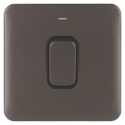 Schneider Electric Lisse Deco 50A 1-Gang DP Cooker Switch Mocha Bronze with LED with Black Inserts