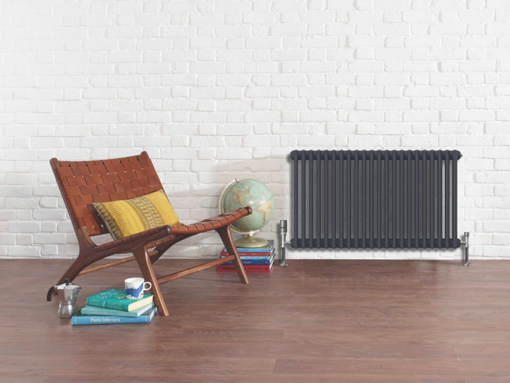 Acova 600mm X 1226mm 5403BTU Blue Night Horizontal 3 Column Radiator ...