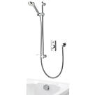 Aqualisa Visage Gravity-Pumped Rear-Fed Chrome Thermostatic Smart Shower with Bath Overflow Filler