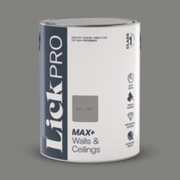 LickPro Max+ 5Ltr Grey RAL 7037 Matt Emulsion  Paint