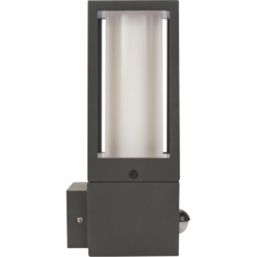 Luceco Azurar Outdoor Decorative External Wall Light With PIR Sensor Slate Grey