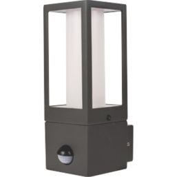 Luceco Azurar Outdoor Decorative External Wall Light With PIR Sensor Slate Grey