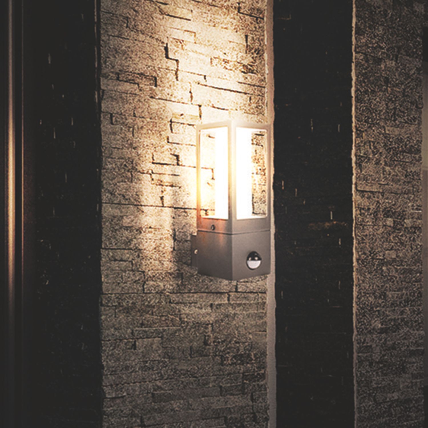 Luceco Azurar Outdoor Decorative External Wall Light With PIR Sensor Slate Grey (822PV)