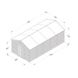 Forest Beckwood 19' 6" x 10' (Nominal) Reverse Apex Shiplap Timber Shed with Base