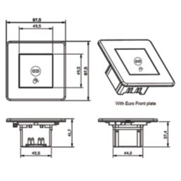 Knightsbridge Touchless 2.1A 1-Way Modular Light Switch Grey with Black Inserts