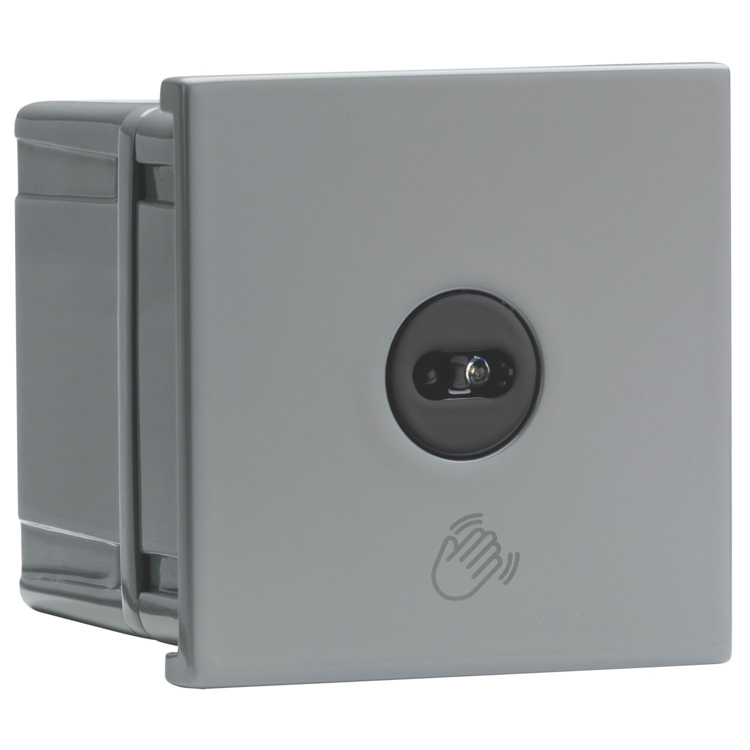 Knightsbridge Touchless 2.1A 1-Way Modular Light Switch Grey with Black Inserts (822PY)