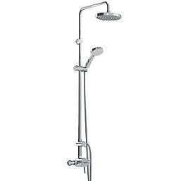 Bristan Prism Rear-Fed Exposed Chrome Thermostatic Mixer Shower with Rigid Riser Kit & Diverter