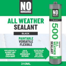 No Nonsense 500 All-Weather Sealant Black 310ml - Screwfix