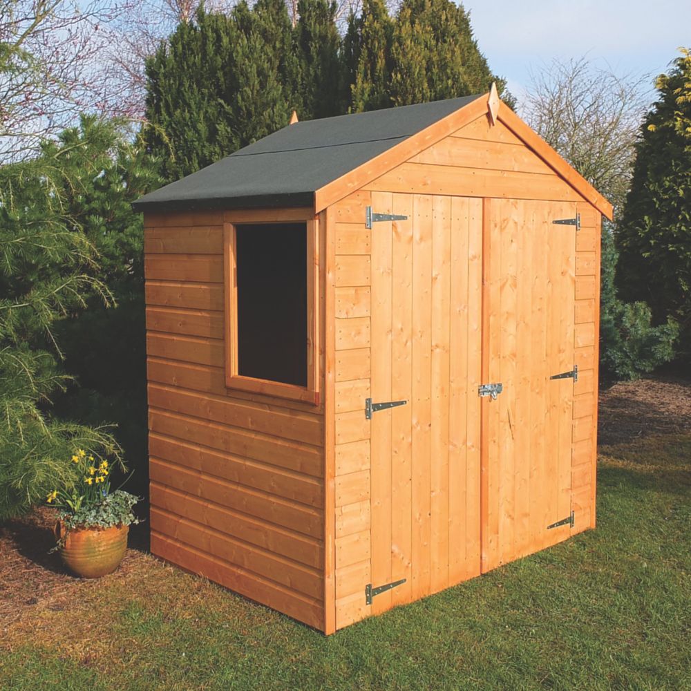 Shire 6' x 4' (Nominal) Apex Shiplap T&G Timber Shed | Wooden Sheds | Screwfix.com