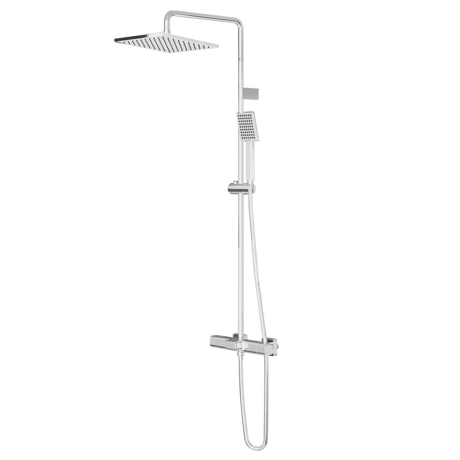 Swirl Thorness Rear-Fed Exposed Chrome-Plated Thermostatic Mixer Shower with Diverter (822TK)