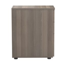 TC Group Essentials 3-Drawer Desk Pedestal Grey Oak 404mm x 800mm x 730mm