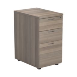 TC Group Essentials 3-Drawer Desk Pedestal Grey Oak 404mm x 800mm x 730mm